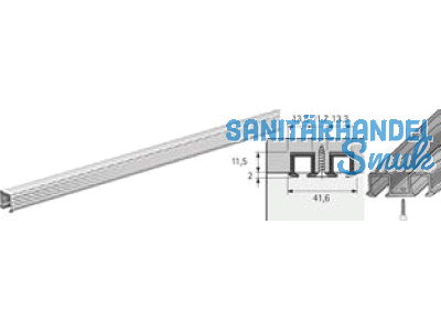 Laufprofile Sys Line S L = 2,0 m Alu blank zum Anschrauben 9136105