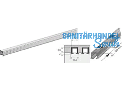 Laufprofile Sys Line S L = 2,0 m Alu blank mit Drehverriegelung 9136106