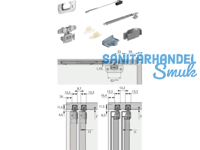 Dmpfung Silent System Set SysLine S 15 kg Trstrke 16 und 19 mm 9134311