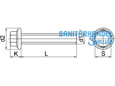 Sechskantschraube mit Flansch Eco-Fix 4.8 M 4 x 8 BN5950 verzinkt