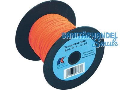 Trassierschnur 2,0 mm orange 100m Rolle fluoreszierend K 61.301.03