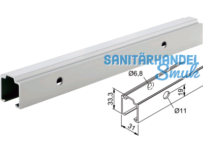 Laufschiene Helm Nr.60 fr Wandmontage 6000 mm EV1 eloxiert