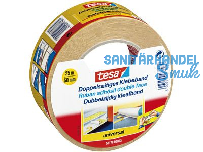 Doppelklebeband Tesa universal 50 mm x 25 m weiss 56172-03