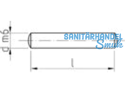 Zylinderstift Stahl, ungehrtet blank DIN 7 2 M 6 x 25 /ISO 2338