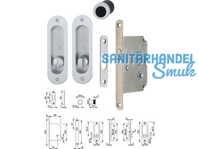 Schiebetr-Set 4930 WC / Set 1 / F94-1 Aluminium chromfarben satiniert 3948497