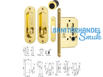 Schiebetr-Set 4930 WC / Set 1 / F271 Aluminium goldfarben glnzend 3948489