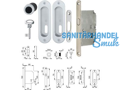 Schiebetr-Set 4930 OB / Set 3 / F94-1 Aluminium chromfarben satiniert 3948382