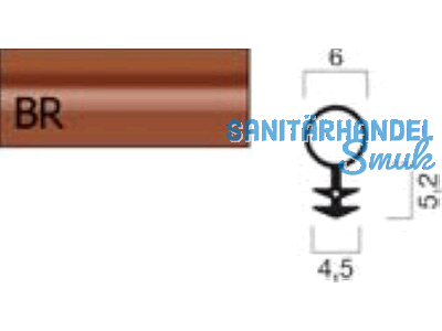 Schlauchdichtung Goll SF9010-BR braun, VPE 200 lfm