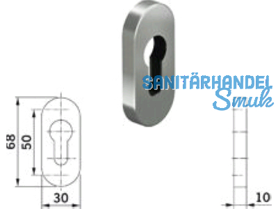 Schlsselrosette PLUS 6679 oval Alu F1 OT/UT PZ