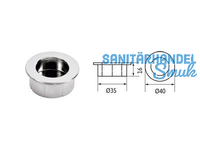 Muschelgriff 2159-40ZN1  40mm chrom gnzend