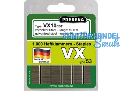 Heftklammer Prebena VX10CST-B 10mm (1000 Stk.)