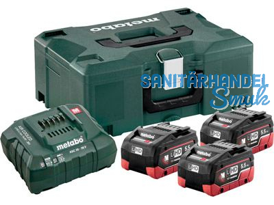 Metabo Basis-Set, 3xLiHD 5.5 Ah + ML in MetaLoc-Koffer