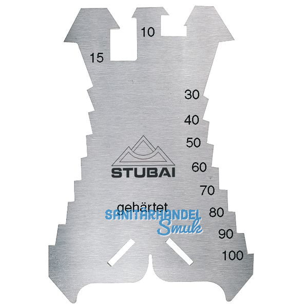 STUBAI Anreischablone 140x100x1.3 mm Maeinteilung 5-100 mm in 5 mm Schritten