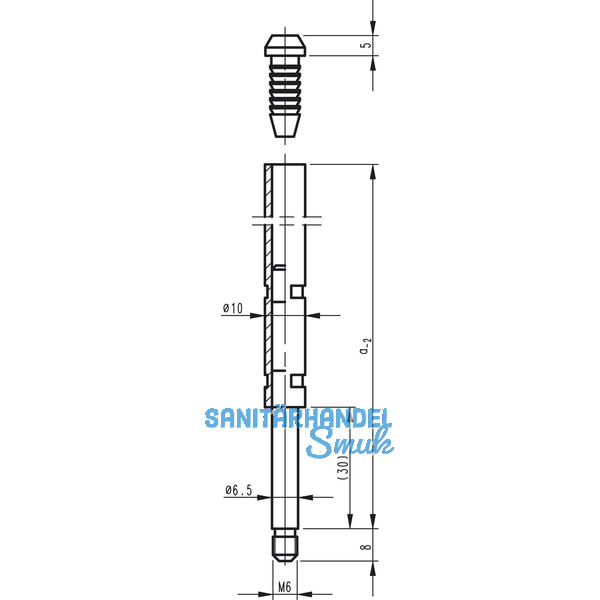 Treibriegelstange BKS 9006, 1010 mm, m. Gleitstopfen f. oben, Stahl verzinkt