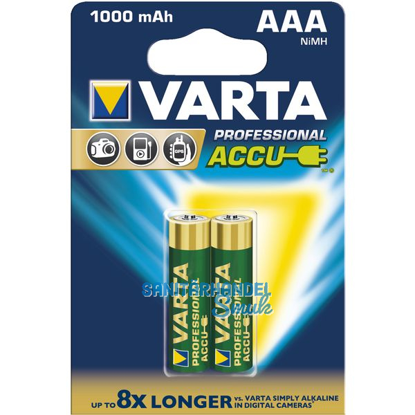 VARTA Batterie Professional Akku HR03/AAA 1,2 V (2St)