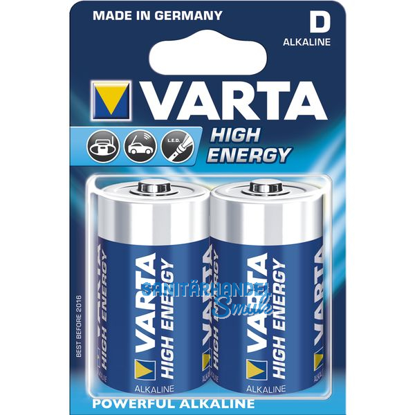 VARTA Batterie High-Energy LR20/D 1.5V (2 St)