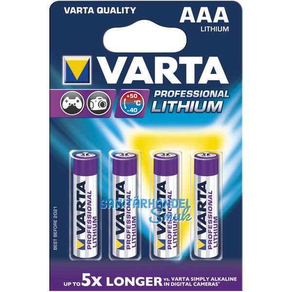 VARTA Batterie Professional Lithium LR03/AAA 1.5V (4St)