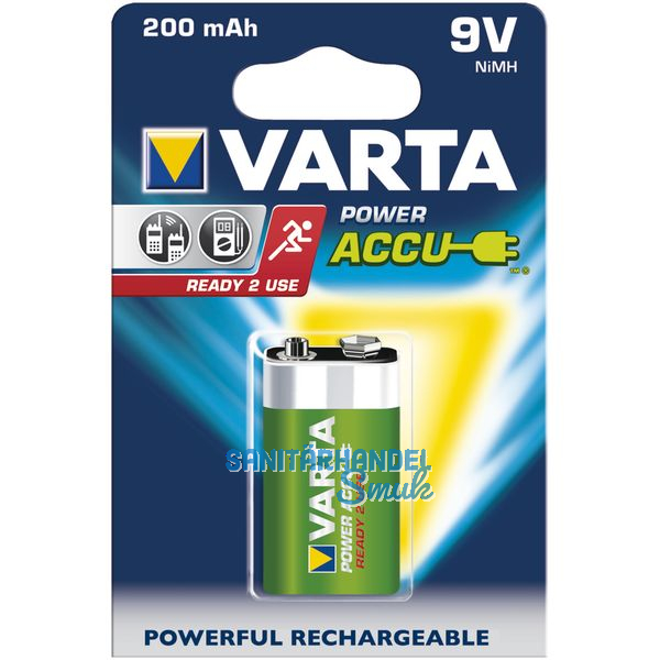 VARTA Batterie Power Akku 6F22 9V 200 mAh (1 St)