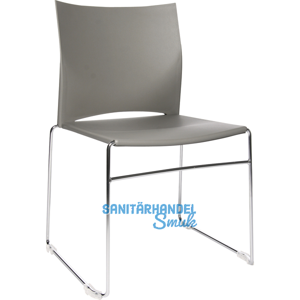 TOPSTAR Web-Chair Besucherstuhl, Sitzschale-Rckenlehne KS grau, Gestell verchr.