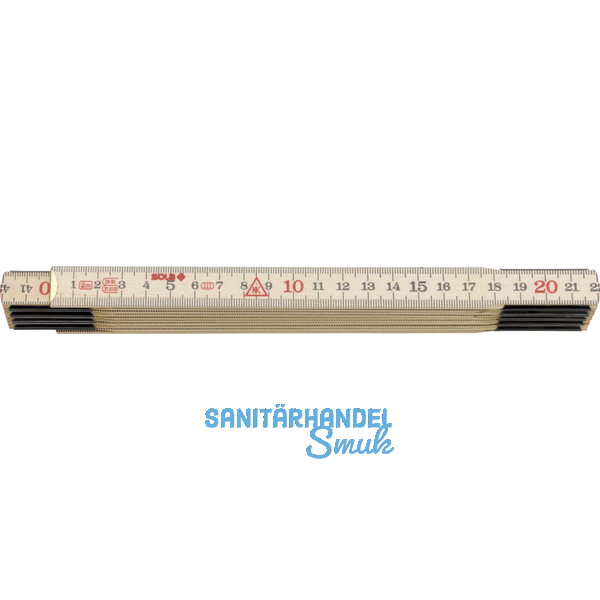 SOLA Holz-Gliedermastab 10 Glieder mit Feder 2 m EG-Prfzeichen Genauigkeit III
