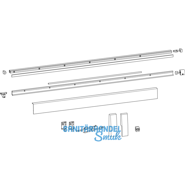 HAUTAU ATRIUM HKS 200Z/160S/SP Schienen-Set, FFB 1451-1650 mm, wei