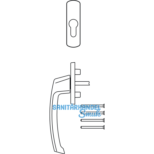 MACO SKB-S/SE/PAS Drehgriff PZ auen, TS 74-90 mm, Alu wei beschichtet