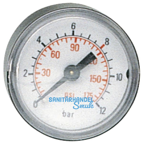 Druckluft Manometer 40 mm 0 - 10 bar mit Auengewinde hinten 1/8\