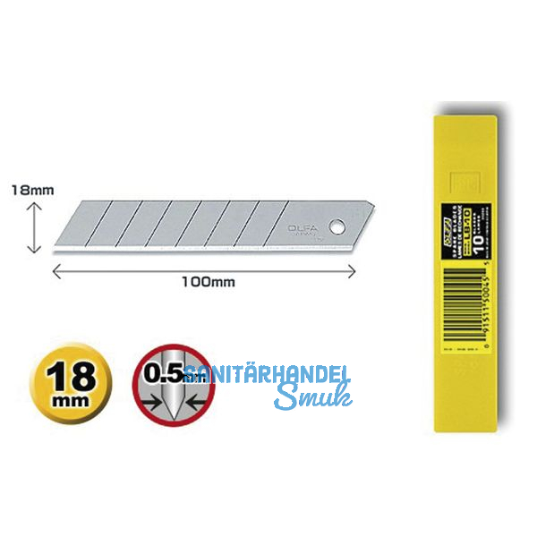 Olfa Ersatzklingenbox mit 18 mm Abbrechklingen ( 10 Stck )
