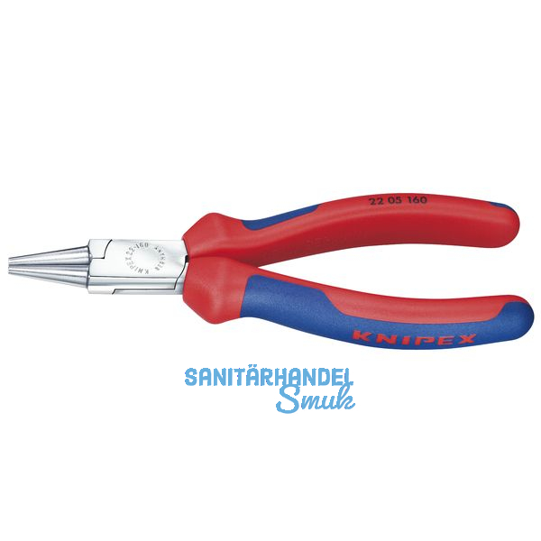 KNIPEX Rundzange DIN 5745 mit kurzen, runden Backen 2K-Griff Lnge 160 mm