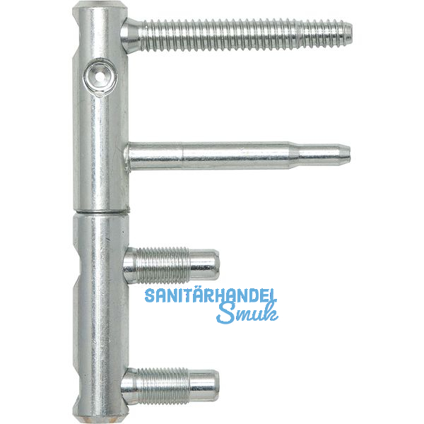 Stahlzargenband 3-DIM 2-tlg. o. Aushngesich.  15mm, Hhe 112mm,verzinkt silber