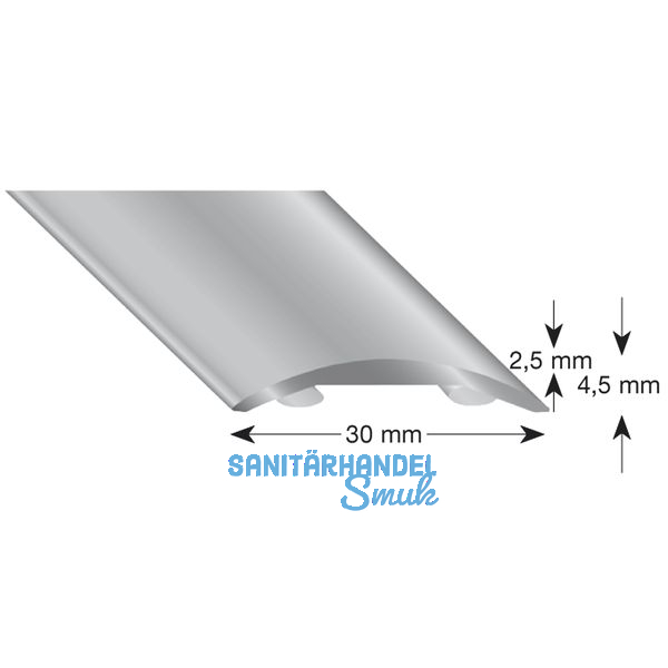 Hohlflachprofil Alu Edelstahloptik, natur 30/2700 mm SK