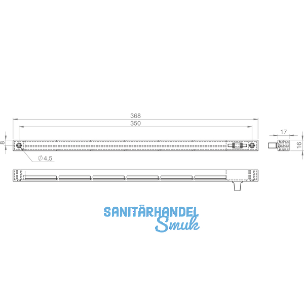 Reguliereinheit Fresh 32 innen, 383 x 21, Kunststoff wei RAL 9010