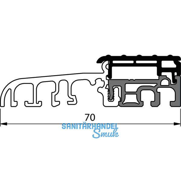 Balkontrschwelle Eifel TB-70, 6000 mm, silber eloxiert/grau