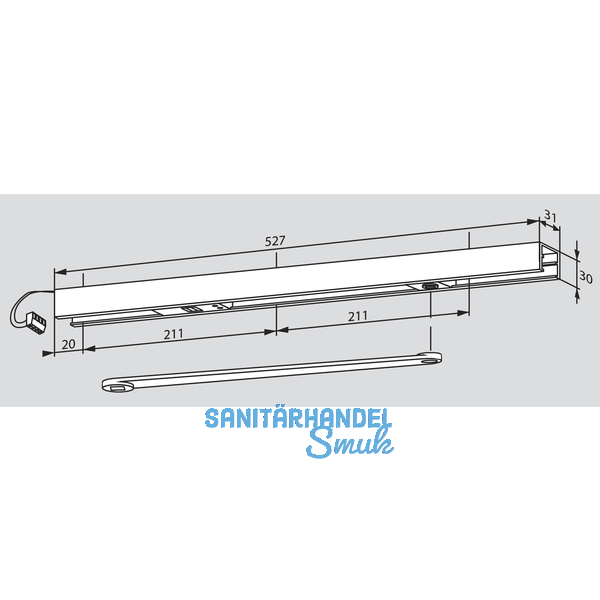 Gleitschiene G 96 EMF K8/K12, links