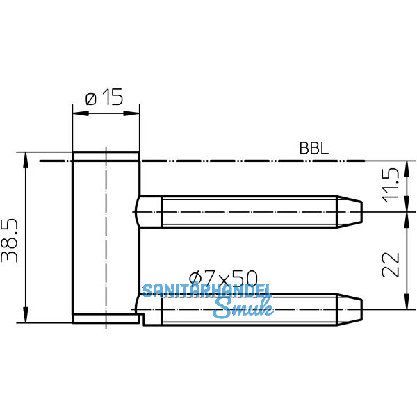 Trband Rahmenteil V 4400 GL, Bandhhe 38,5 mm, Stahl verzinkt