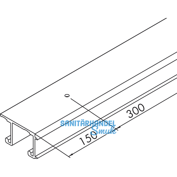 EKU COMBINO 20/35 H DoppeL - Laufschiene gelocht, Lnge 2500, Aluminium