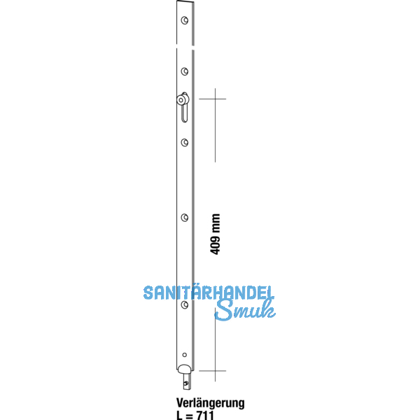 Ansatzstcke Secury, 711 x 20 mm, Stahl verzinkt silberfrbig