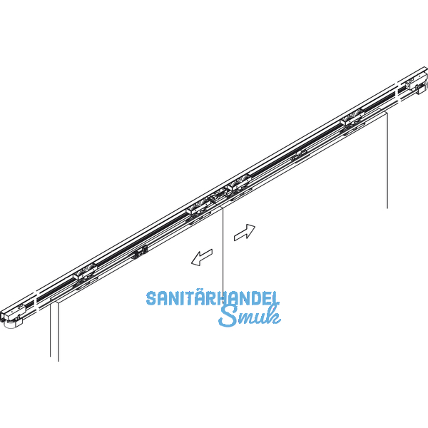Synchronbeschlag HAWA-Symmetrie 80/Z, Flgelb. 500-1200 mm f. 2-flg.Schiebetren
