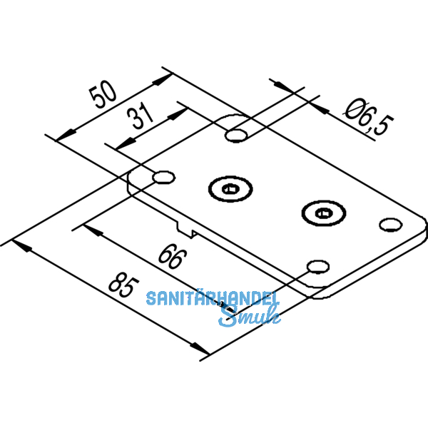 Deckenbefestigungsplatten HELM 150, Aluminium natur