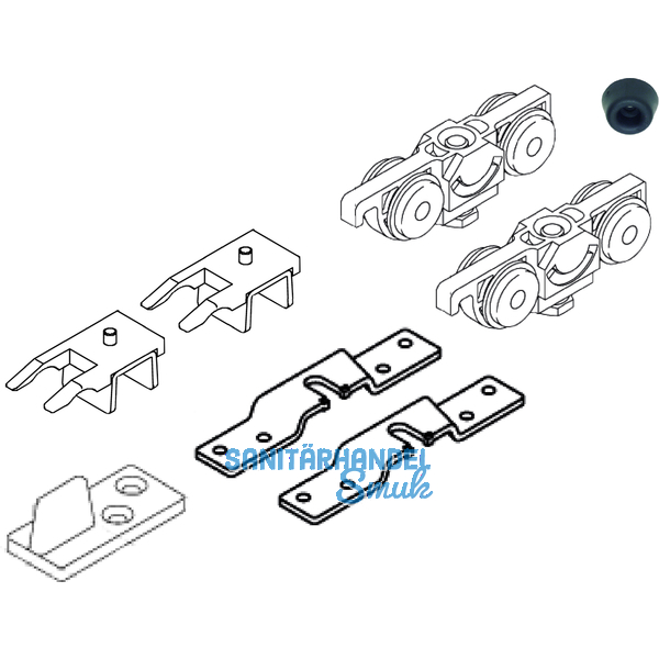 Beschlagset HELM 73, ohne Laufschiene