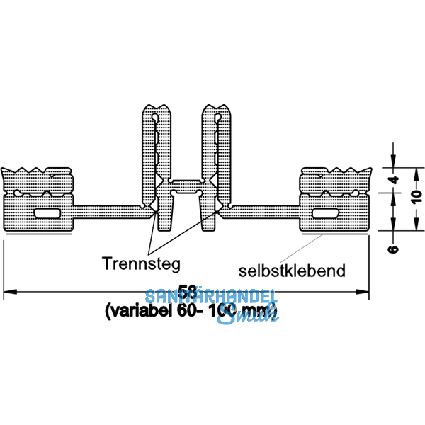 Pfostendichtung PD 60-100 variabel, Bundlnge 30 m, Kunststoff APTK schwarz