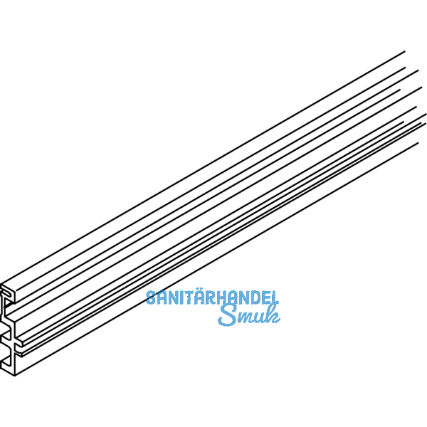EKU DIVIDO 100 Distanzschiene zu Combi-Laufschiene,Lnge 2000 mm,Kunststoff grau