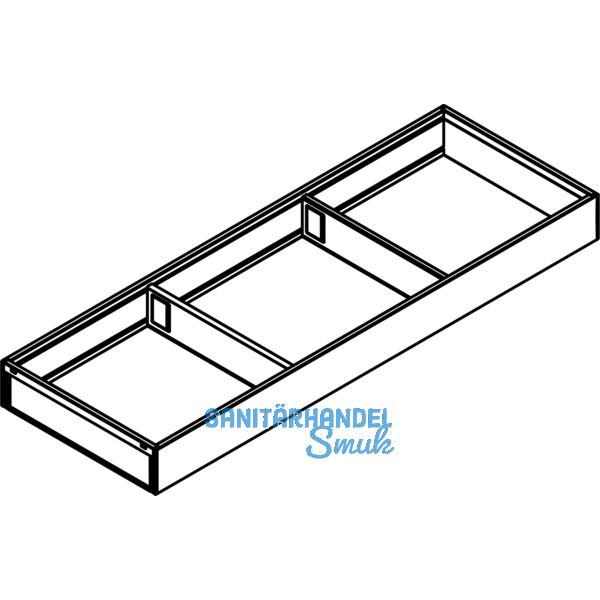 BLUM AMBIA-LINE Schubkastenrahmen breit, NL650mm, B200mm, Stahl Seidenwei