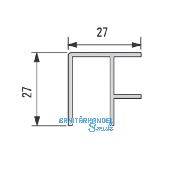 Design Alu-Eckprofil 5000 mm. Edelstahl Effekt