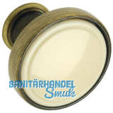 Knopf Anaheim 2  23 mm,Tiefe 24 mm, ZN/Kunststoff altmessing brniert/beige