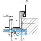 Trband VN 3739/M10 x 1 f. geflzte Tren, Bandhhe 95 mm, Stahl vernickelt matt