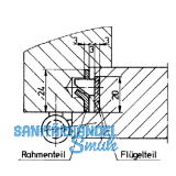 Trblattsicherung-Set, 140 x 24 x 3 mm eckig, Stahl verzinkt silberfrbig