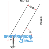 Barkonsole Capri schrg 50 x 50 mm, Hhe 230 mm, Aluminium natur eloxiert