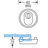 FSB SH-Zylinderrosette 73 7393,  62 mm, Hhe 15 mm, Edelstahl feinmatt