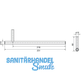 Garderobenstange Mut Breite 251 mm, Hhe 60 mm, Edelstahl fein geschliffen